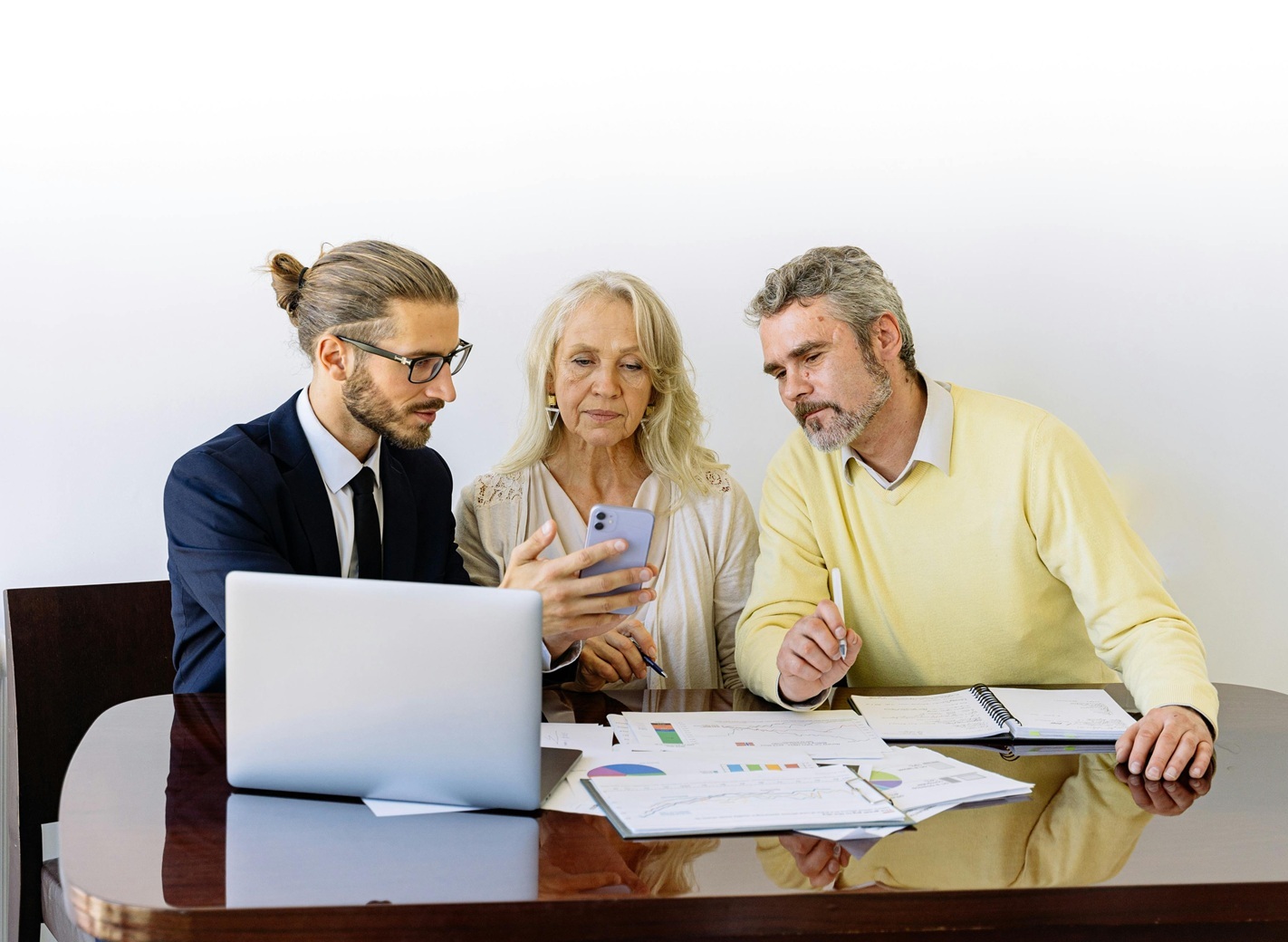 Professional services team in a modern office